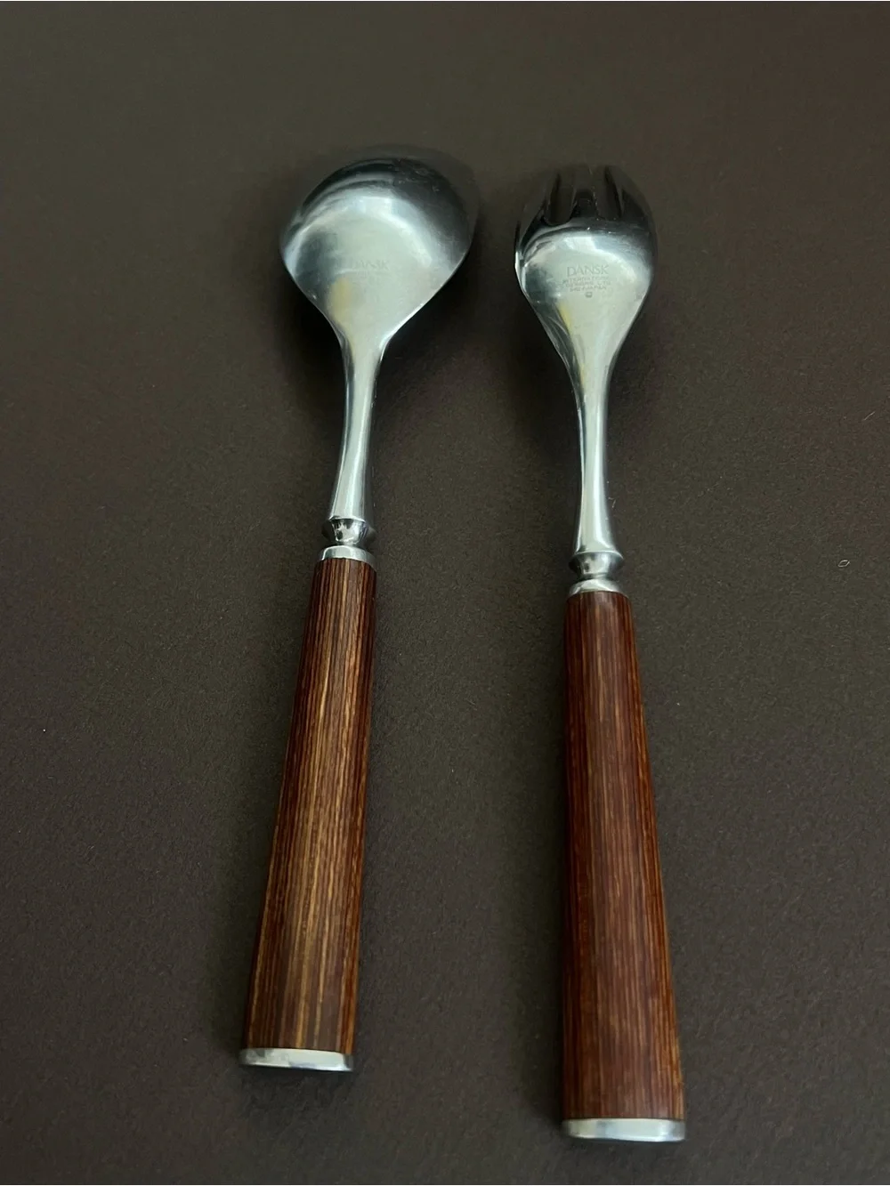 Vintage Dansk Wood Handle Serving Set
